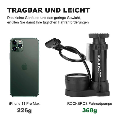 Mini Fußpumpen Luftpumpe mit Manometer ROCKBROS