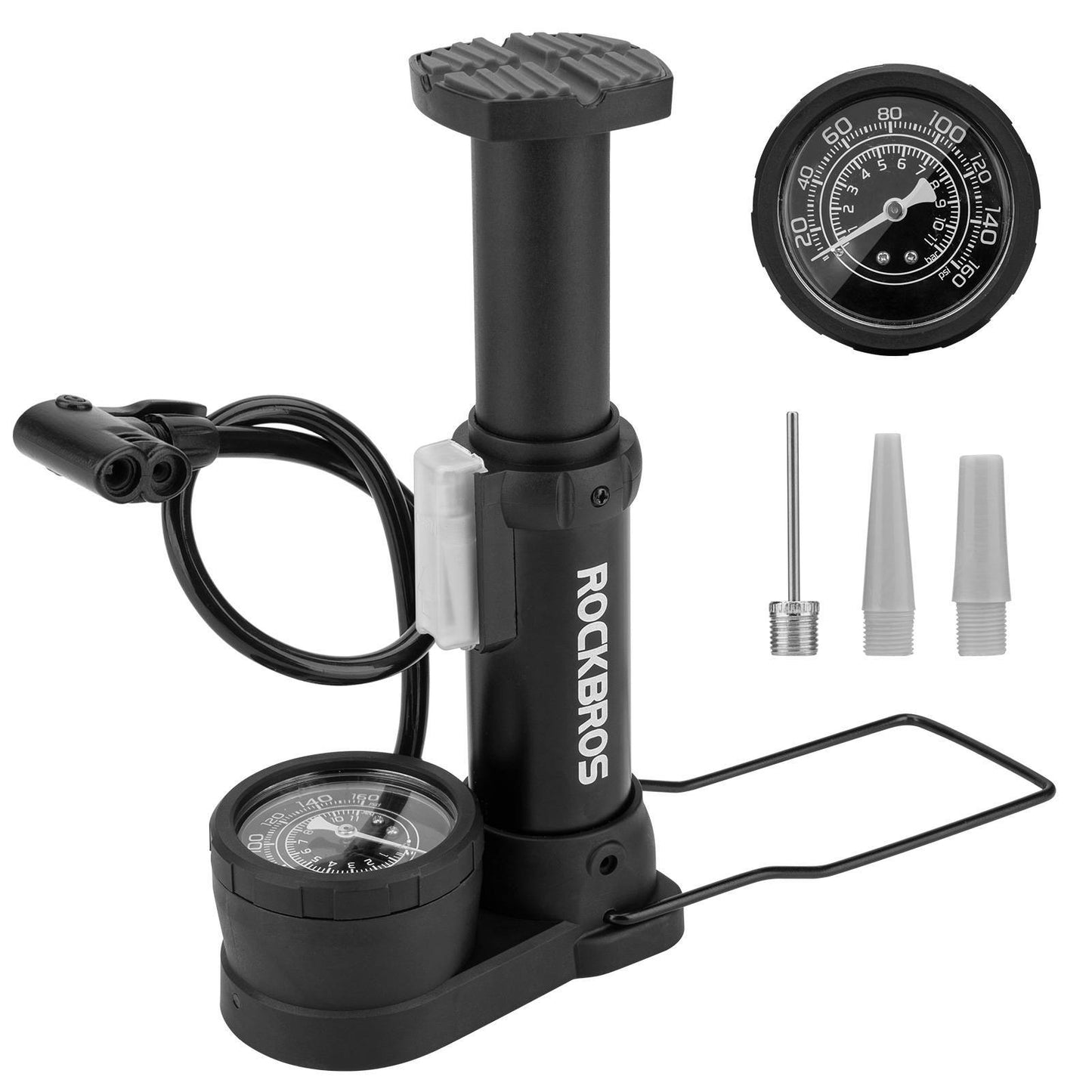 Mini Fußpumpen Luftpumpe mit Manometer ROCKBROS