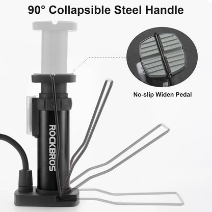 Mini Tragbare Luftpumpe Fußpumpen für alle Ventile SV/AV ROCKBROS