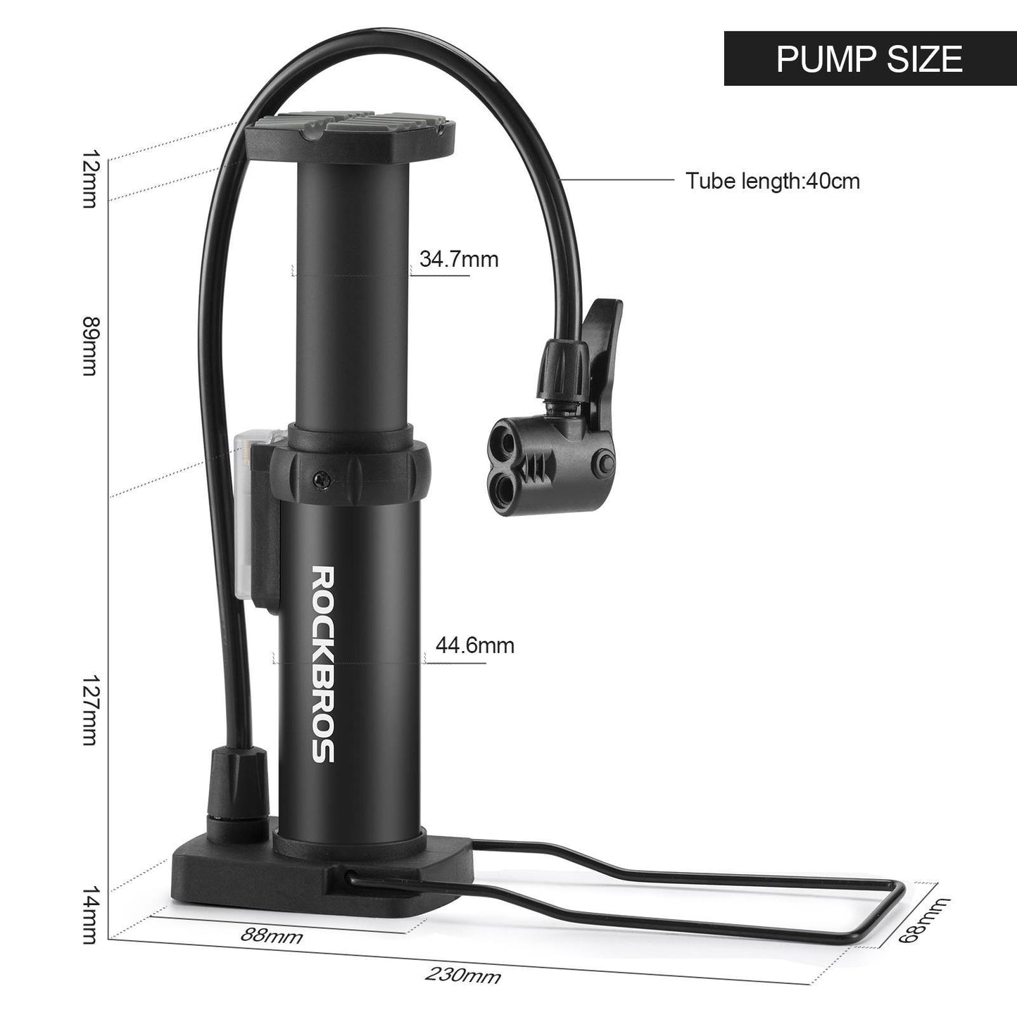 Mini Tragbare Luftpumpe Fußpumpen für alle Ventile SV/AV ROCKBROS