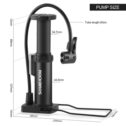 Mini Tragbare Luftpumpe Fußpumpen für alle Ventile SV/AV ROCKBROS
