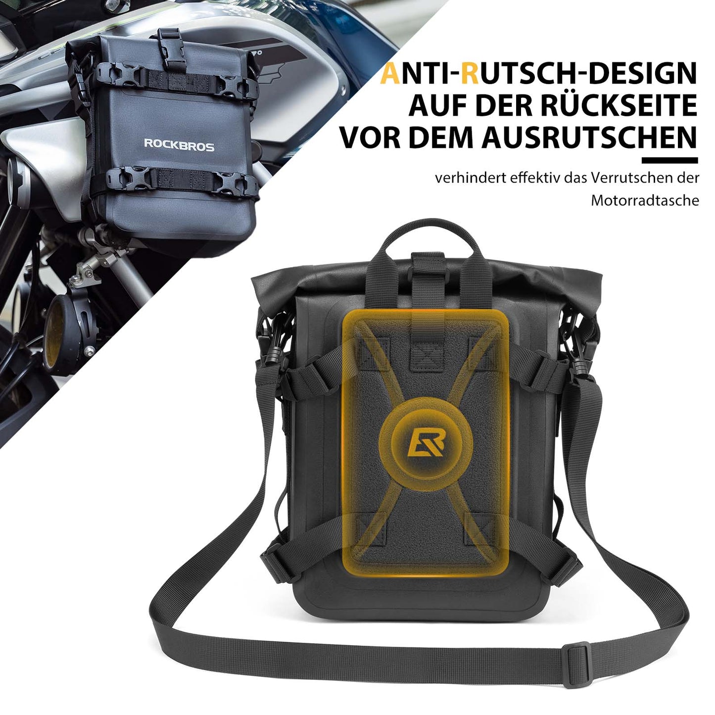 Motorrad Seitentasche wasserdicht Gepäckträgertasche 5L Schwarz ROCKBROS