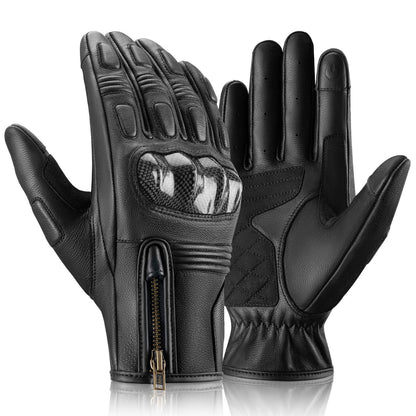 Motorradhandschuhe Touchscreen Leder Vollfinger Handschuhe Amtungsaktiv ROCKBROS