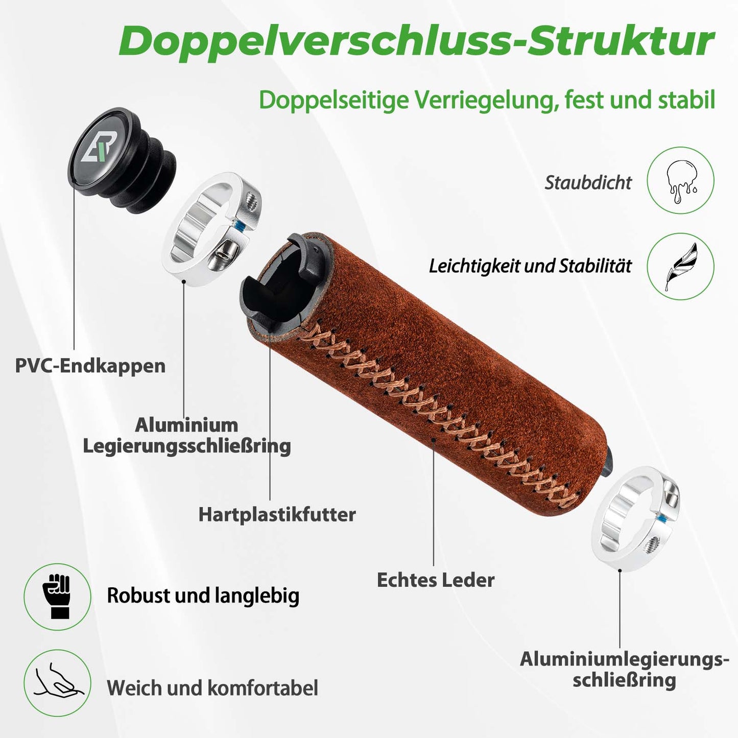 MTB Griffe Ergonomisch Lenkergriffe Rutschfester für 22 mm ROCKBROS