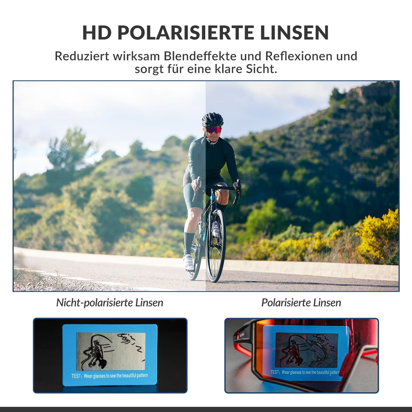 Polarisiert Fahrradbrille Sport Sonnenbrille für Outdoorsport ROCKBROS