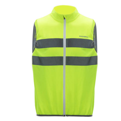 Reflektierende Weste Reiten Sicherheitsweste Fluoreszierend Grün ROCKBROS