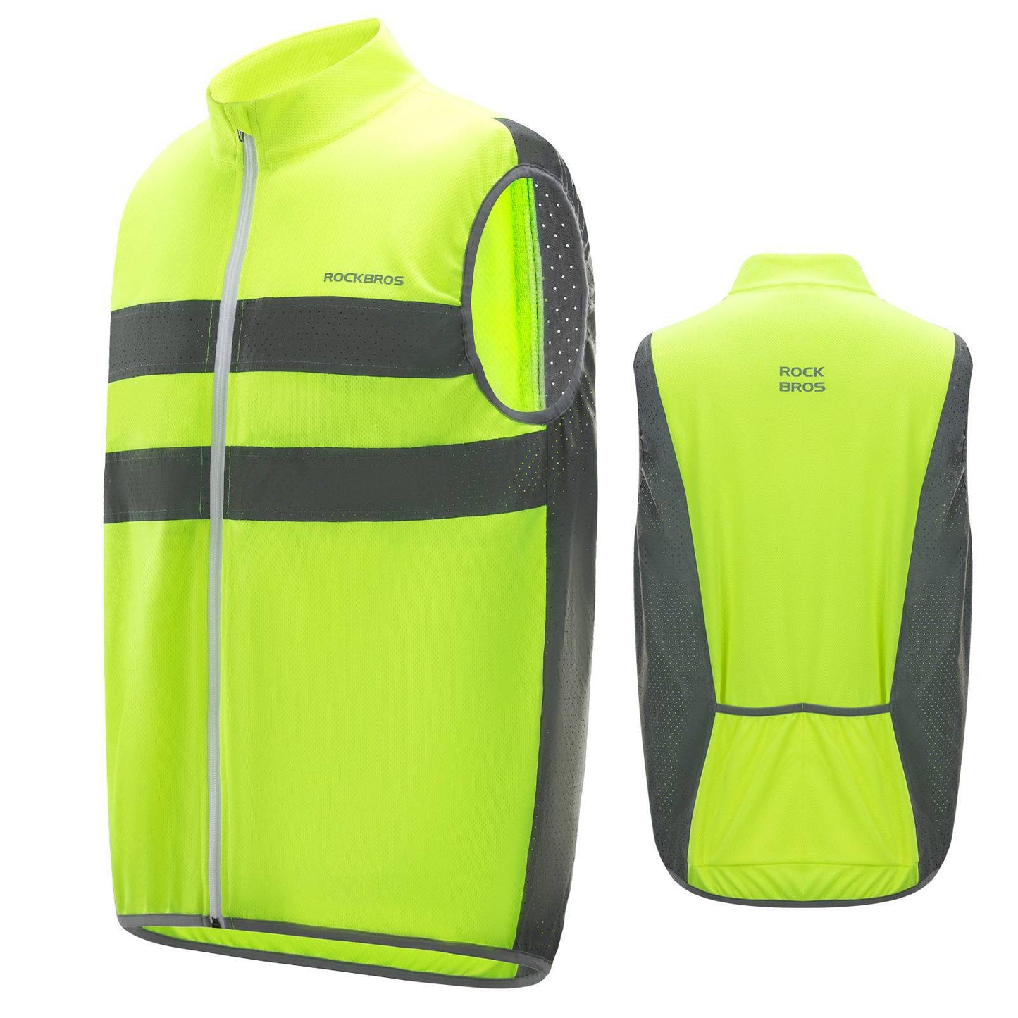 Reflektierende Weste Reiten Sicherheitsweste Fluoreszierend Grün ROCKBROS