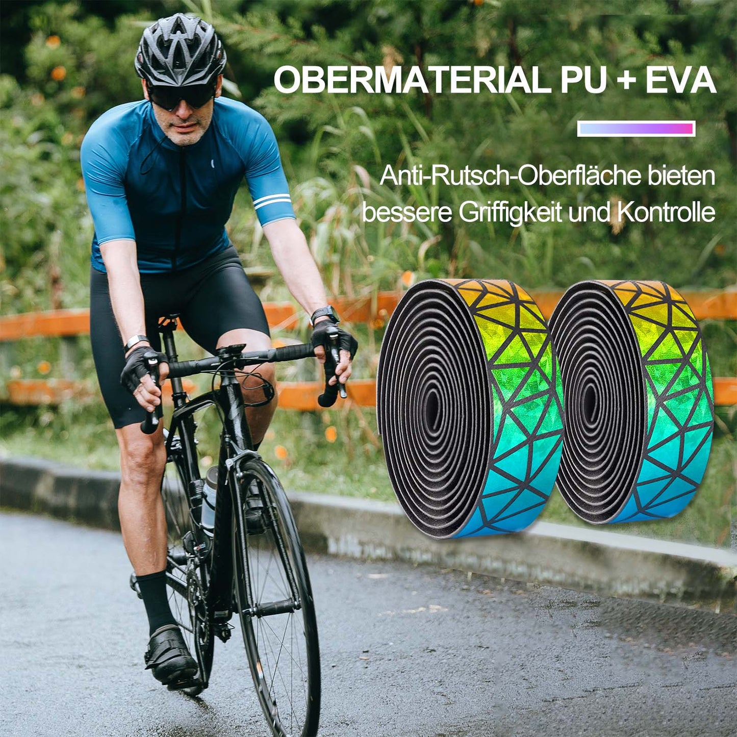 rutschfest Fahrrad Lenkerband für MTB Rennrad 2 Rollen ROCKBROS