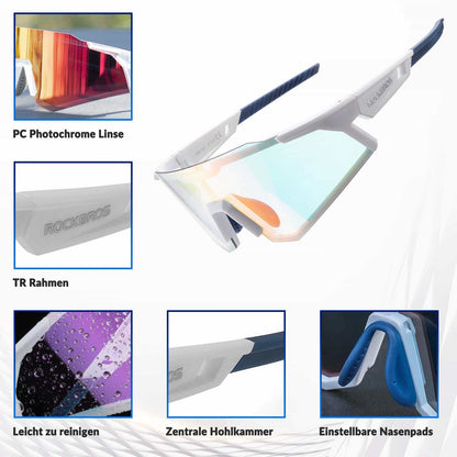 Sonnenbrille Fahrradbrille Selbsttönend Outdoor UV400 Schutz ROCKBROS