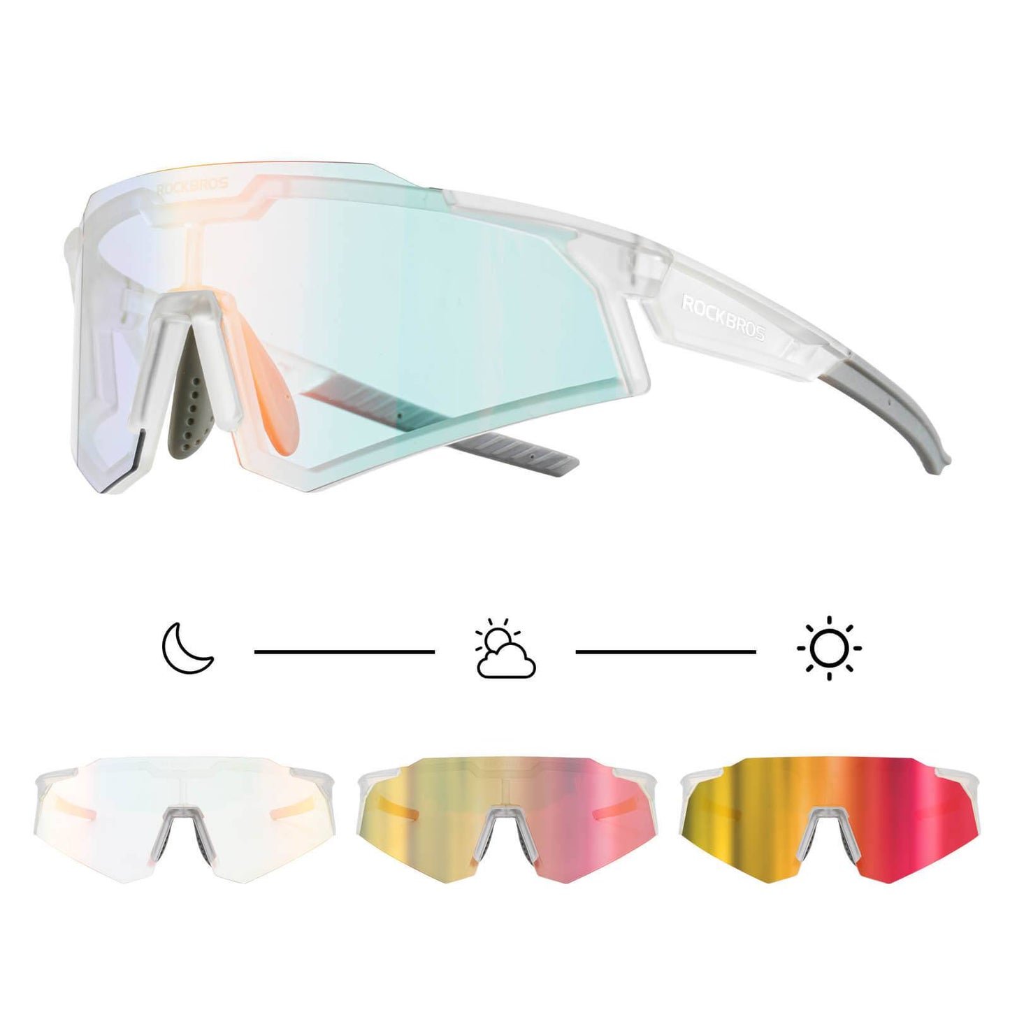 Sonnenbrille Fahrradbrille Selbsttönend Outdoor UV400 Schutz ROCKBROS