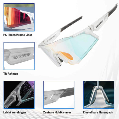 Sonnenbrille Fahrradbrille Selbsttönend Outdoor UV400 Schutz ROCKBROS