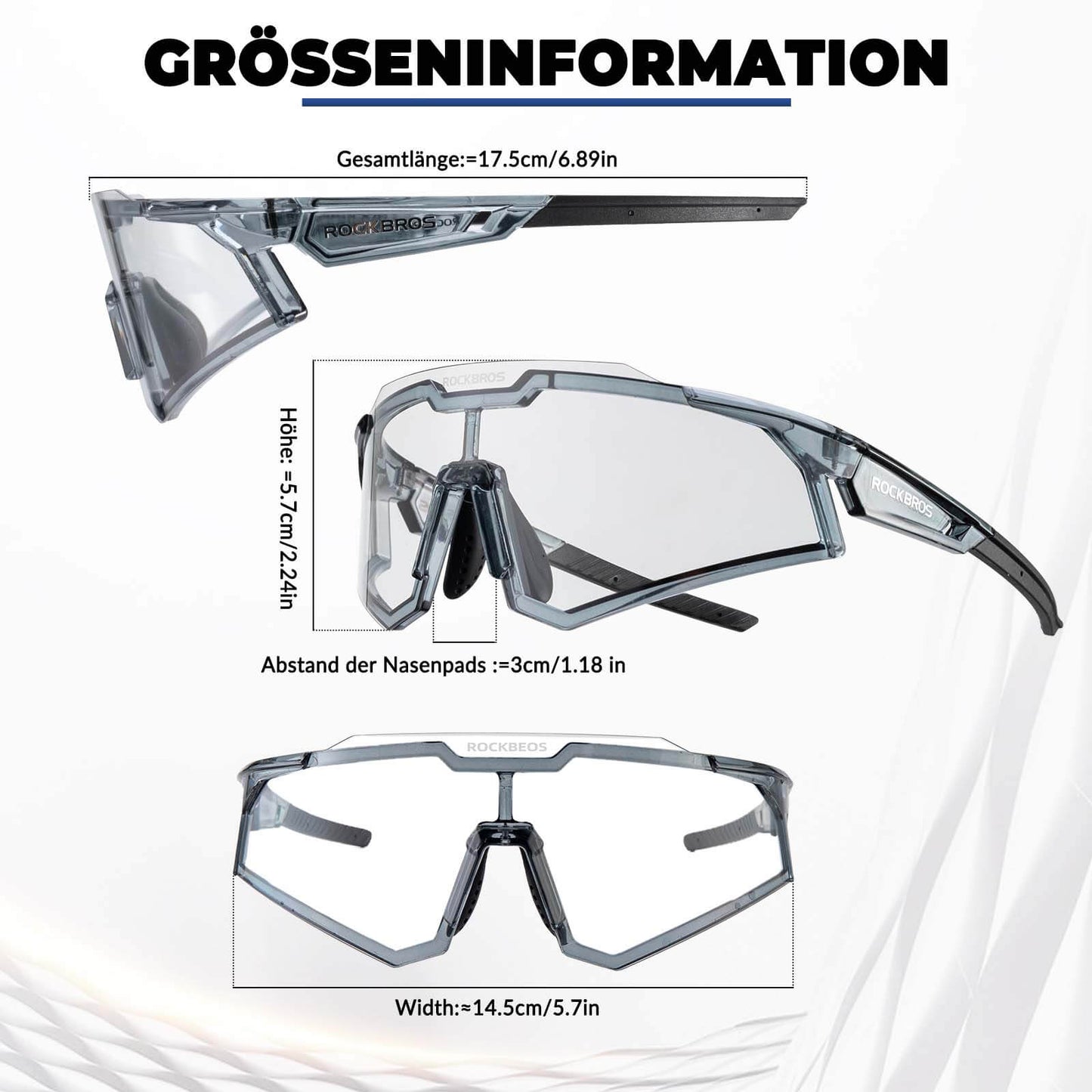 Sonnenbrille Fahrradbrille Selbsttönend Outdoor UV400 Schutz ROCKBROS
