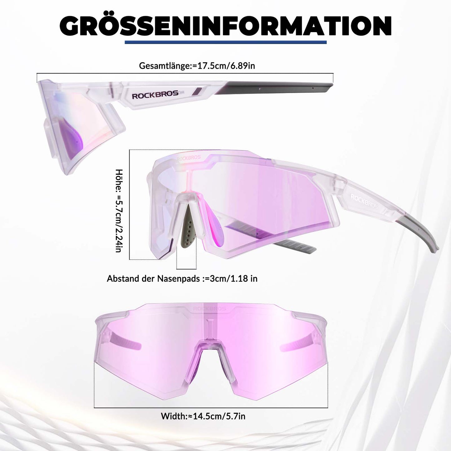 Sonnenbrille Fahrradbrille Selbsttönend Outdoor UV400 Schutz ROCKBROS