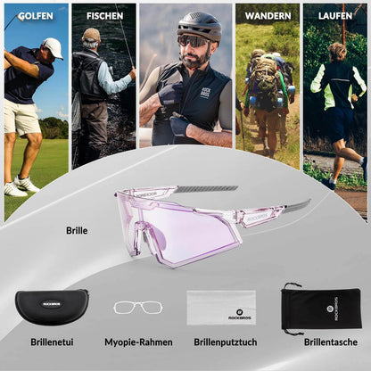 Sonnenbrille Fahrradbrille Selbsttönend Outdoor UV400 Schutz ROCKBROS