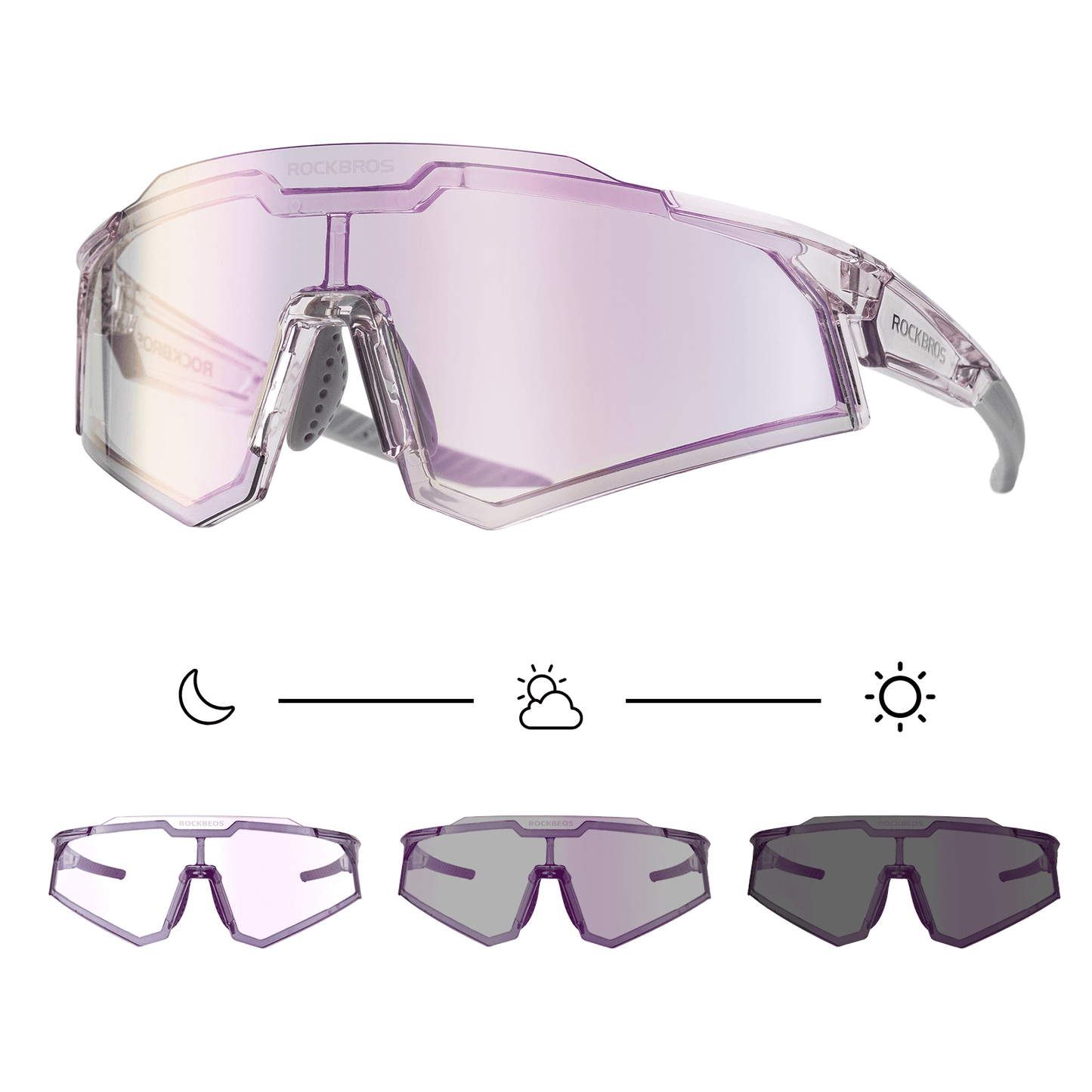 Sonnenbrille Fahrradbrille Selbsttönend Outdoor UV400 Schutz ROCKBROS