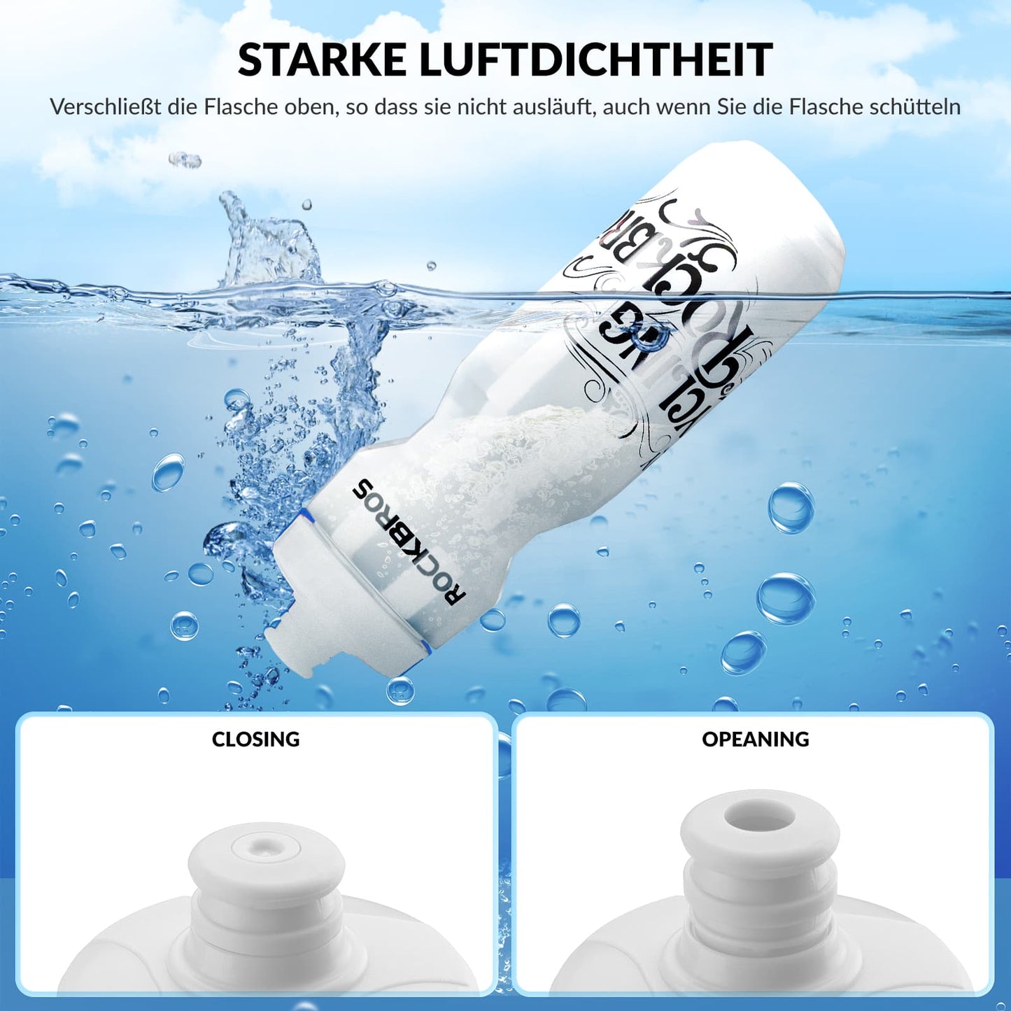 Sport Trinkflasche 750ml Fahrrad Wasserflasche BPA-Frei ROCKBROS