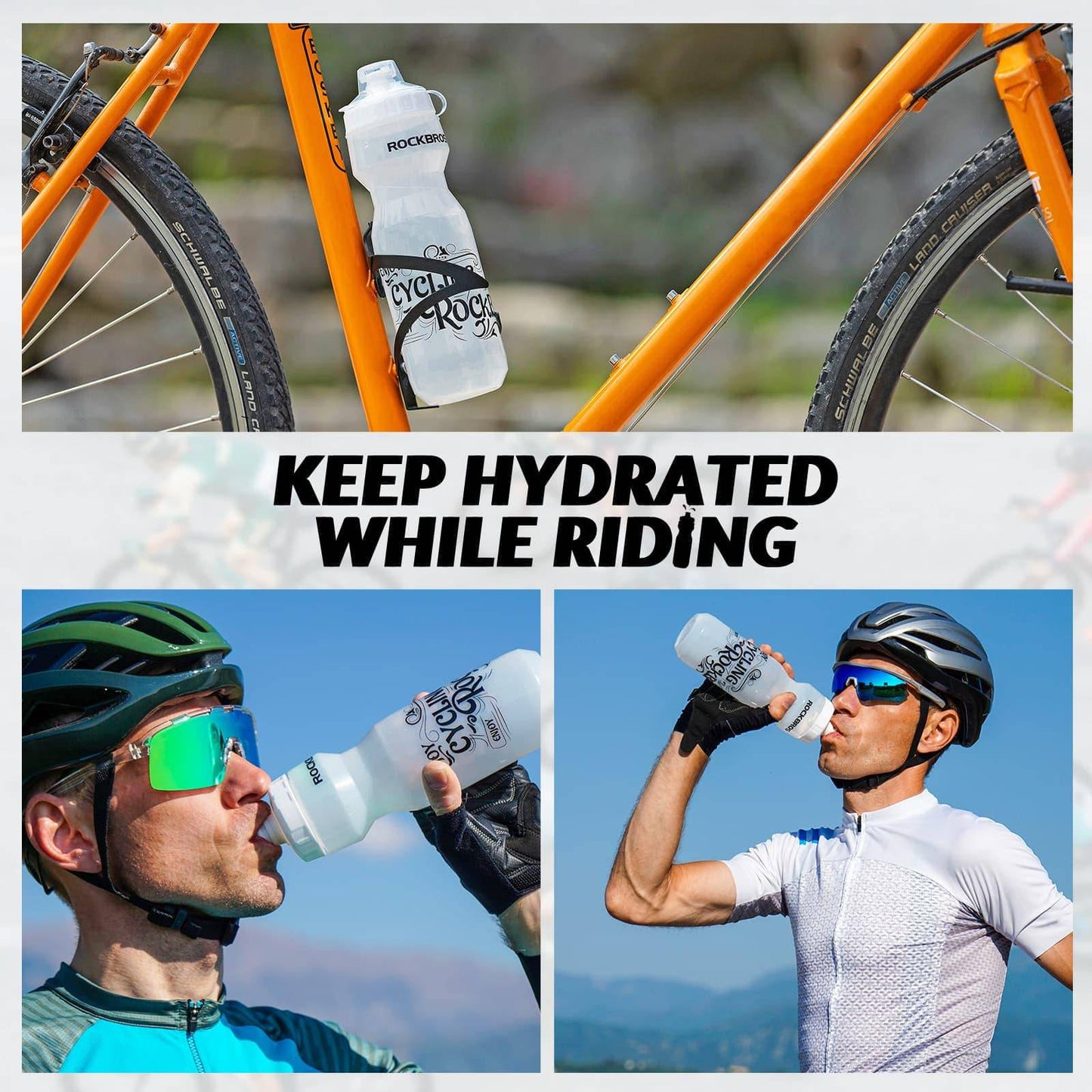 Sport Trinkflasche 750ml Fahrrad Wasserflasche BPA-Frei ROCKBROS