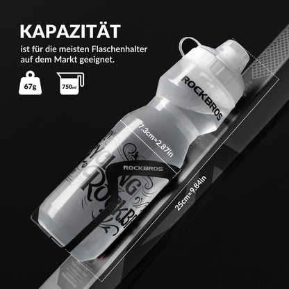 Sport Trinkflasche 750ml Fahrrad Wasserflasche BPA-Frei ROCKBROS