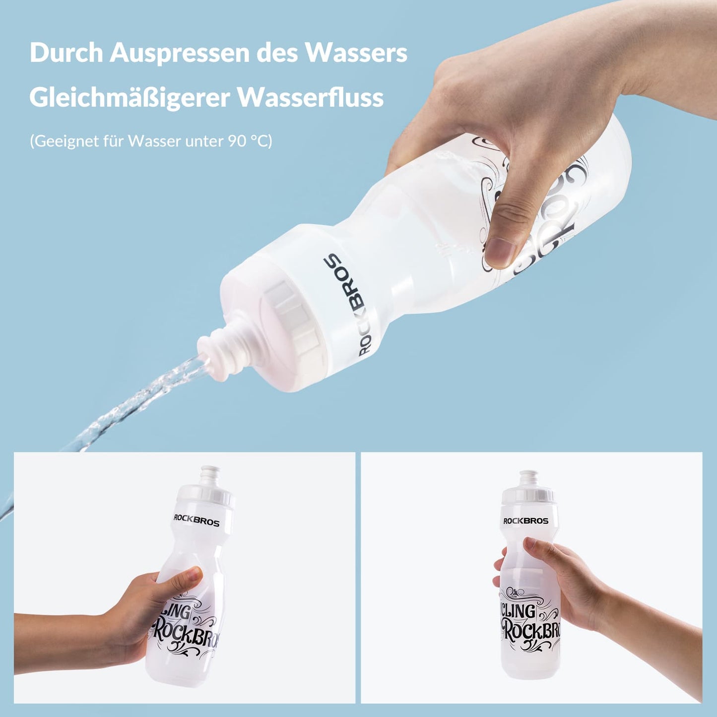 Sport Trinkflasche 750ml Fahrrad Wasserflasche BPA-Frei ROCKBROS