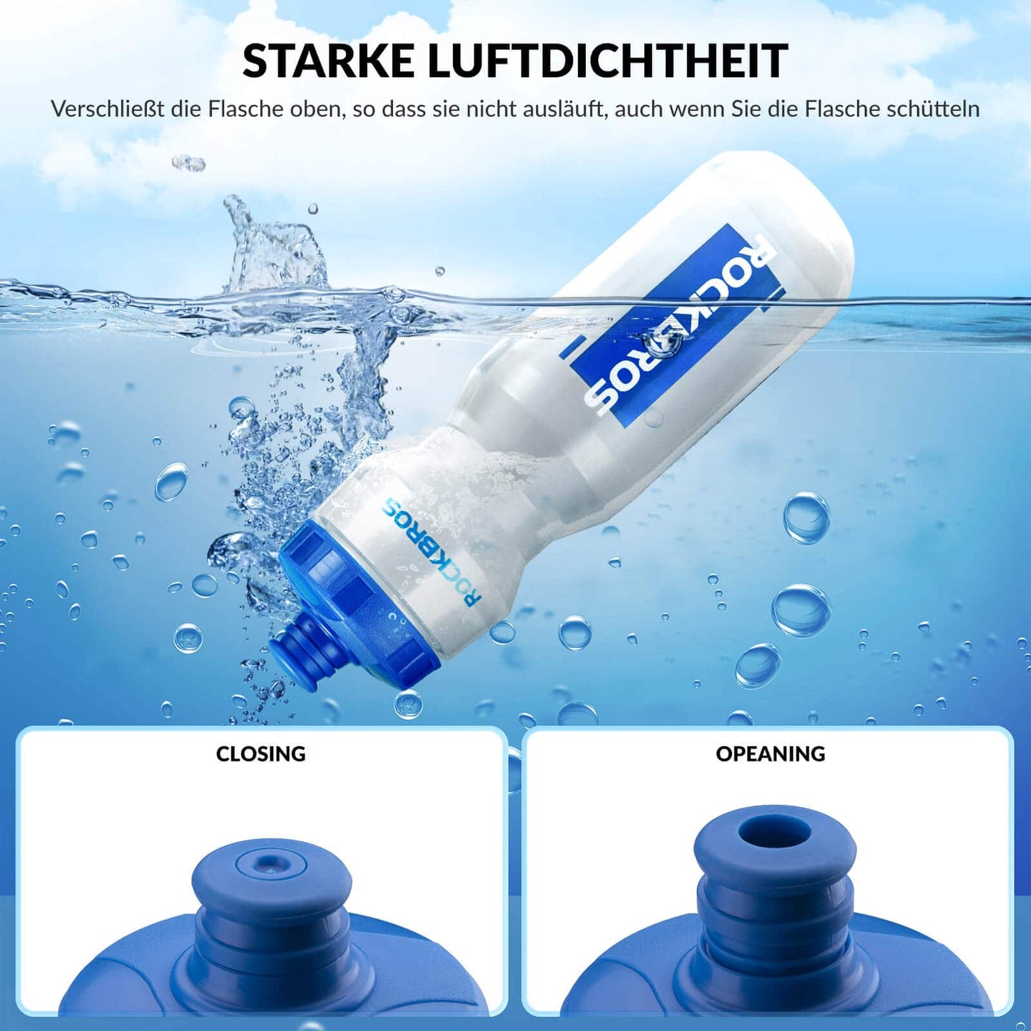 Sport Trinkflasche 750ml Fahrrad Wasserflasche BPA-Frei ROCKBROS