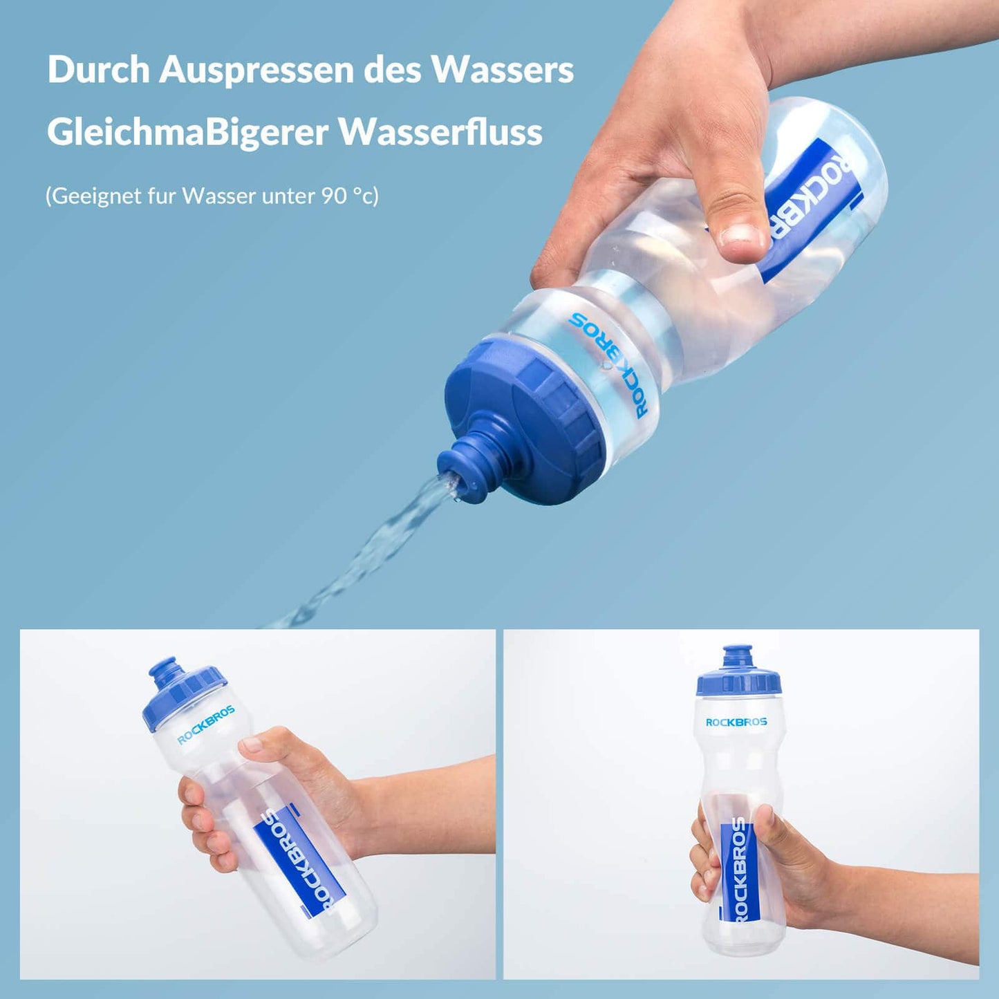 Sport Trinkflasche 750ml Fahrrad Wasserflasche BPA-Frei ROCKBROS