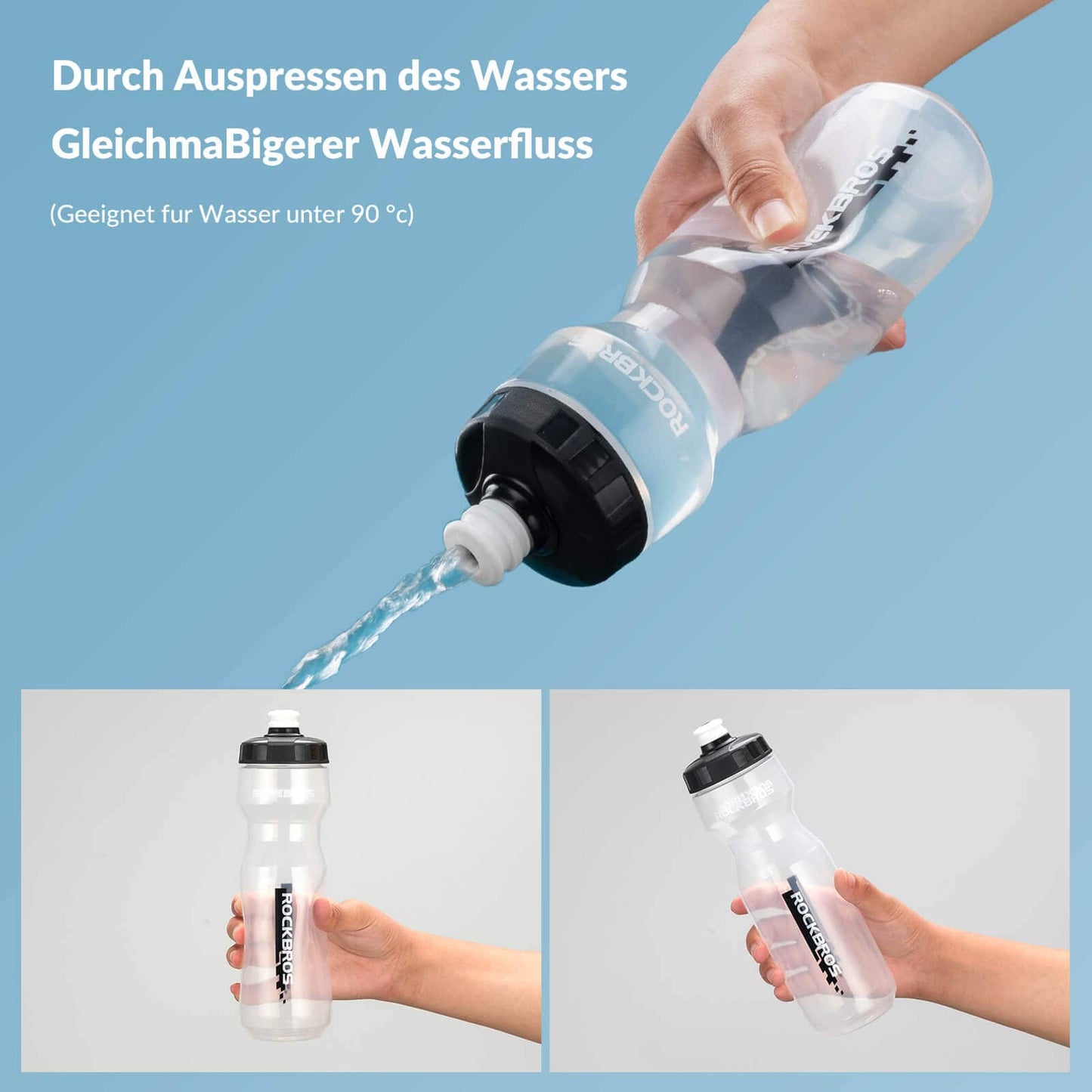 Sport Trinkflasche 750ml Fahrrad Wasserflasche BPA-Frei ROCKBROS