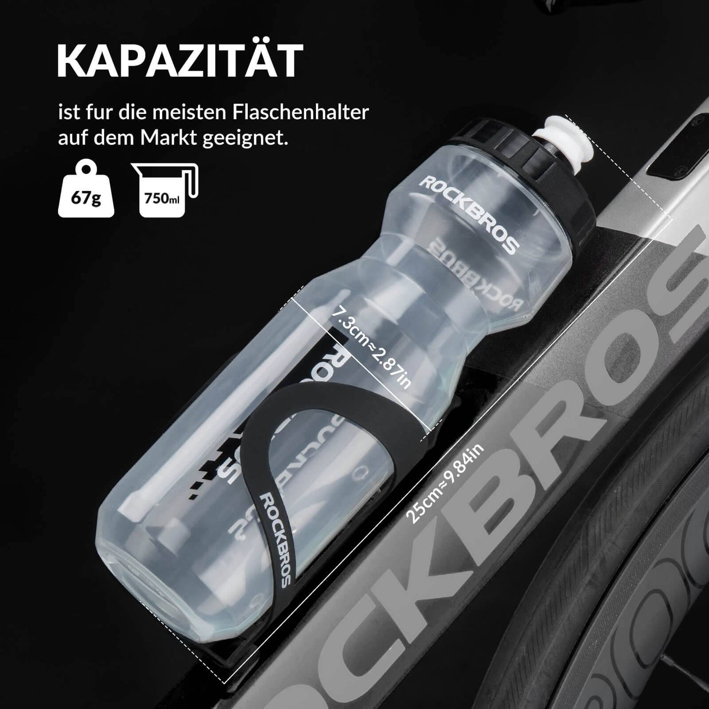 Sport Trinkflasche 750ml Fahrrad Wasserflasche BPA-Frei ROCKBROS
