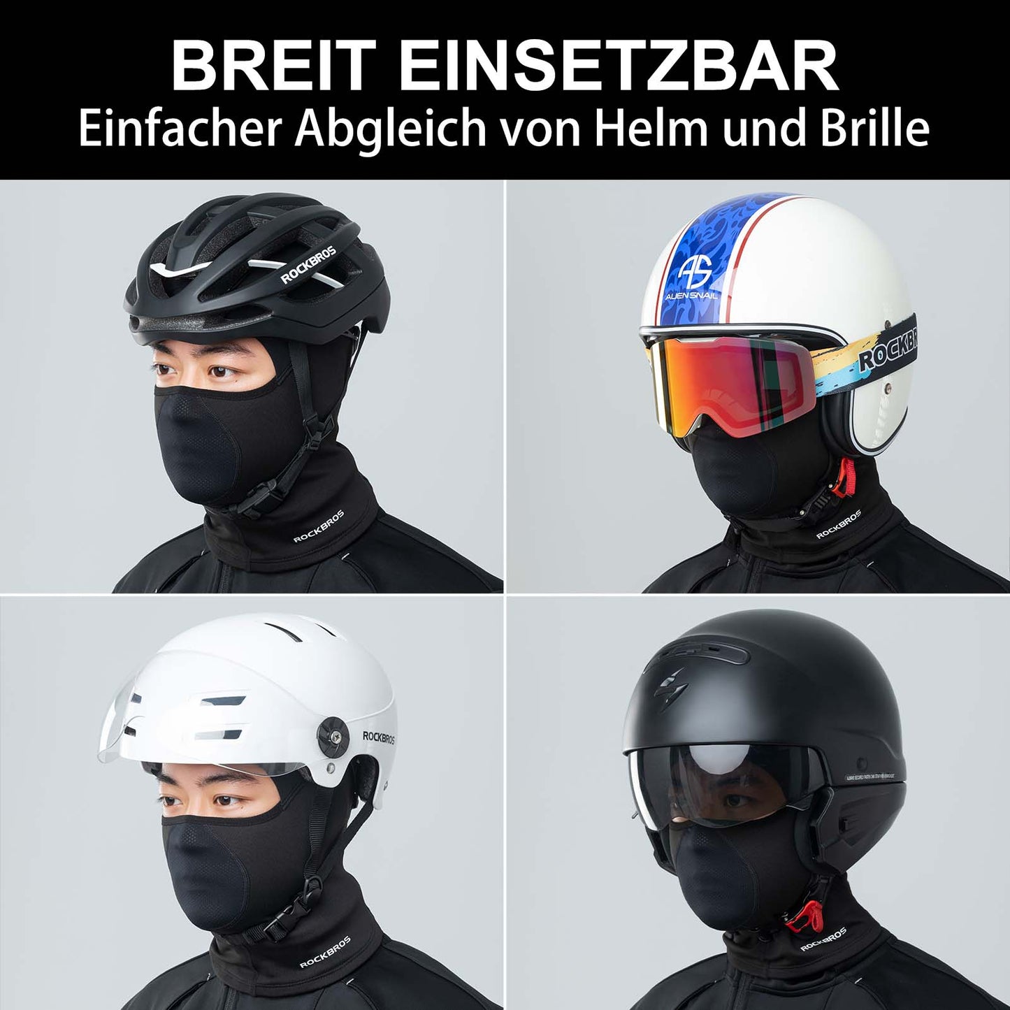 Sturmhaube Balaclava Herbst Winter Skimaske Atmungsaktiv Gesichtshaube ROCKBROS