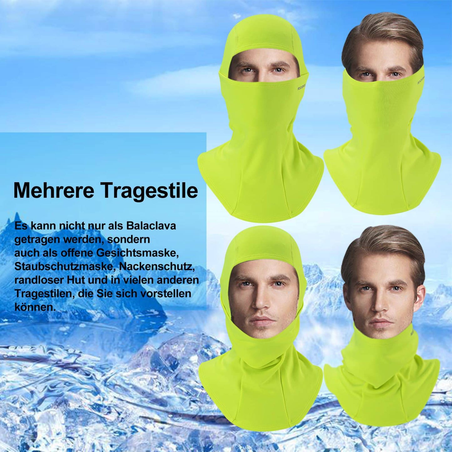Sturmhaube 2er Set Herbst Winter Balaclava für Outdoorsports Unisex ROCKBROS