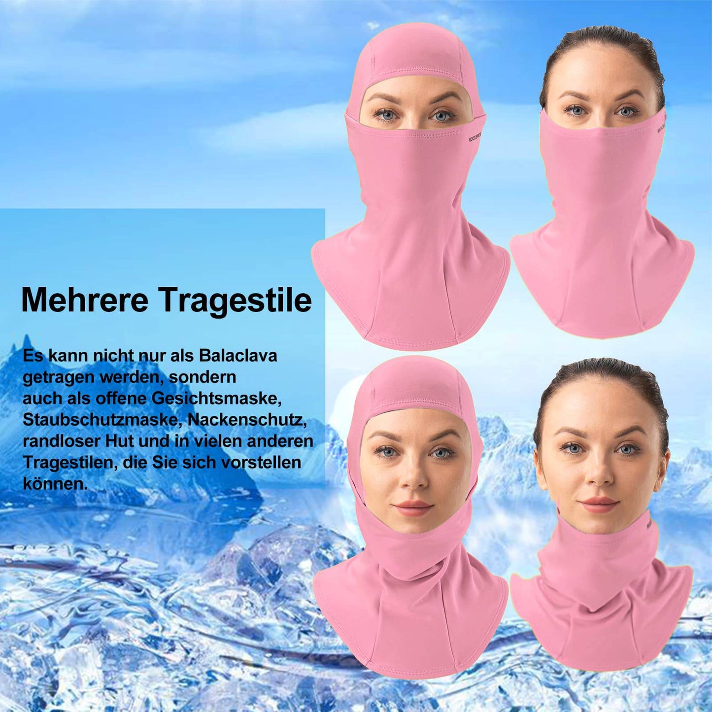 Sturmhaube 2er Set Herbst Winter Balaclava für Outdoorsports Unisex ROCKBROS