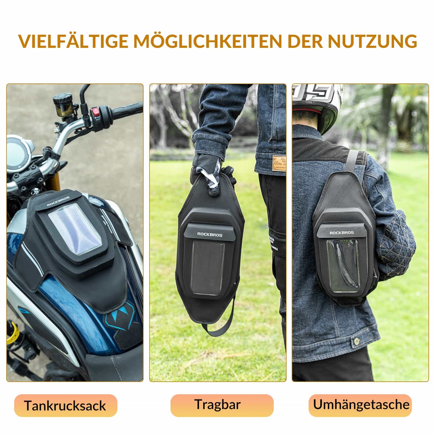 Tankrucksack Motorrad Beintasche mit Magnetische-Absaugung ROCKBROS