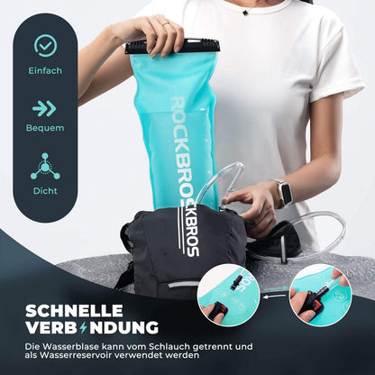 Trinkblase 2L mit Trinkschlauch Leichte TPU Wasserblase ROCKBROS