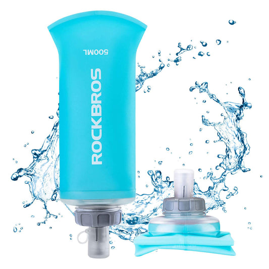 Trinkflasche Faltbare Wasserflasche 500ml für Laufen Wandern Radfahren ROCKBROS