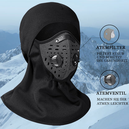 Warme Sturmhaube Winter Fleece Halswärmer mit Atemfilter ROCKBROS