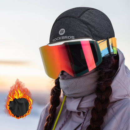 Winter Fahrrad Mütze Winddicht Helmmütze mit Brillenlöcher ROCKBROS