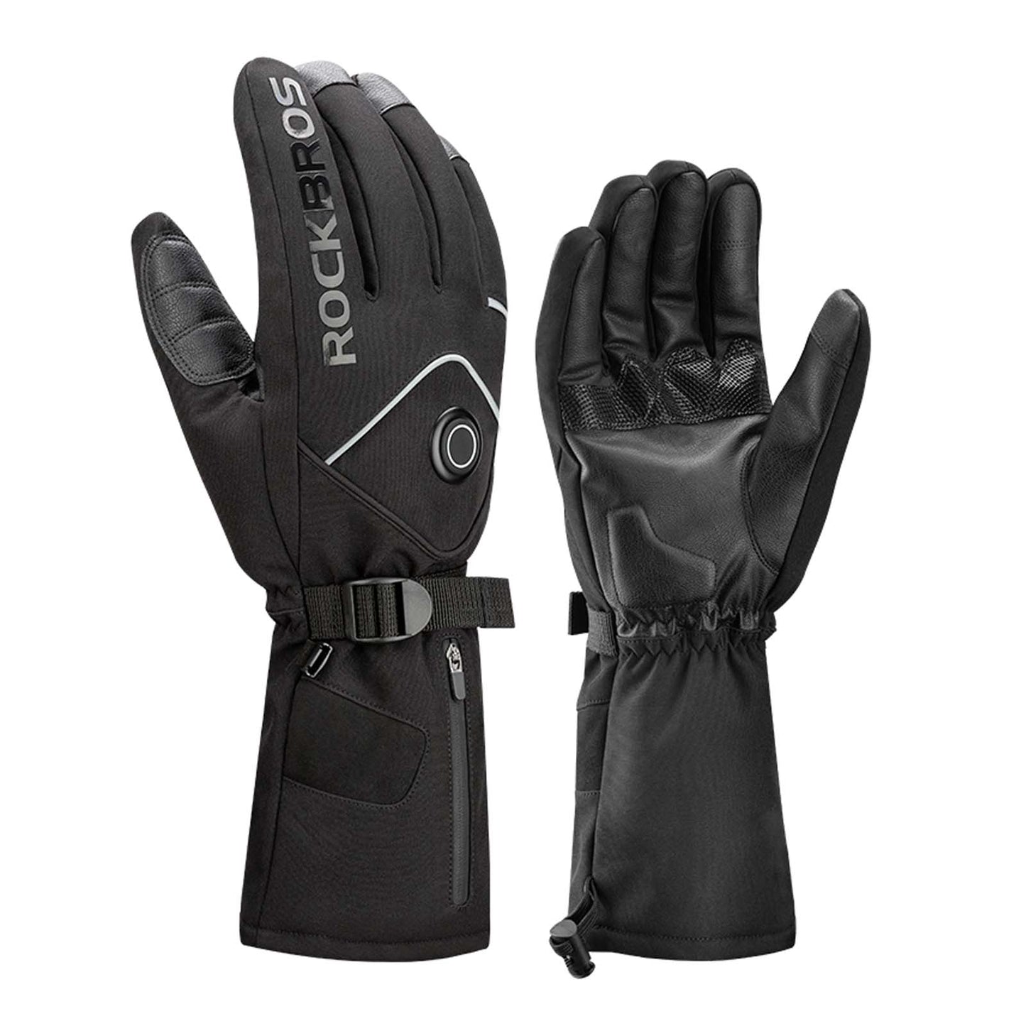 Winter Skihandschuhe Wiederaufladbare Beheizte Handschuhe Schwarz ROCKBROS