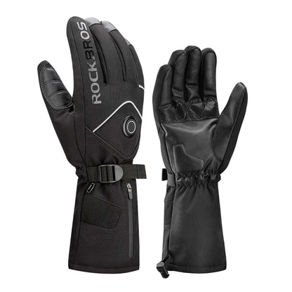 Winter Skihandschuhe Wiederaufladbare Beheizte Handschuhe Schwarz ROCKBROS