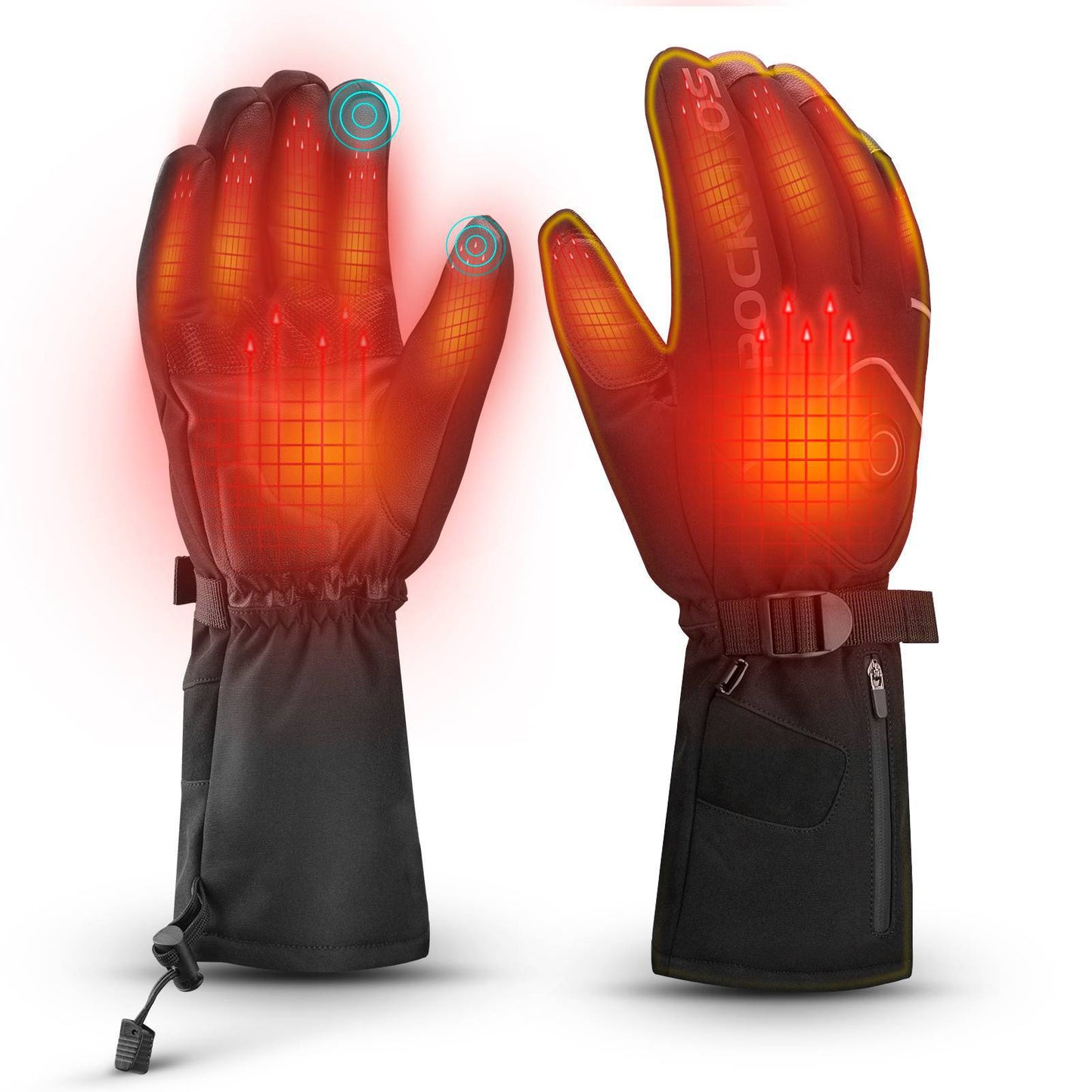 Winter Skihandschuhe Wiederaufladbare Beheizte Handschuhe Schwarz ROCKBROS