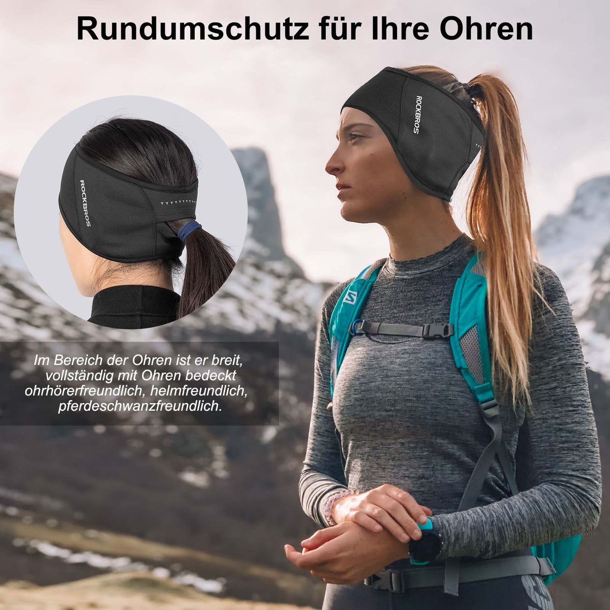 Winter Thermo Radfahren Ohrwärmer Stirnbänder für Männer Frauen ROCKBROS