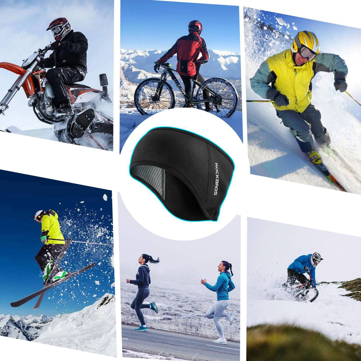 Winter Thermo Radfahren Ohrwärmer Stirnbänder für Männer Frauen ROCKBROS