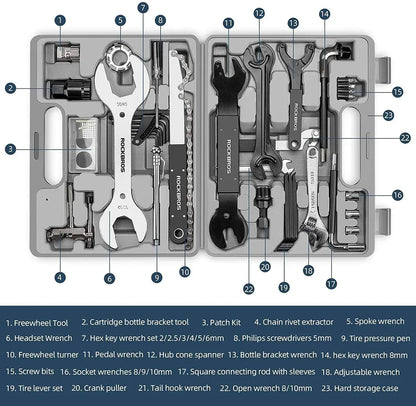 ROCKBROS Fahrrad Reparatur Multifunktionswerkzeug Werkzeugkoffer Set 44 in 1