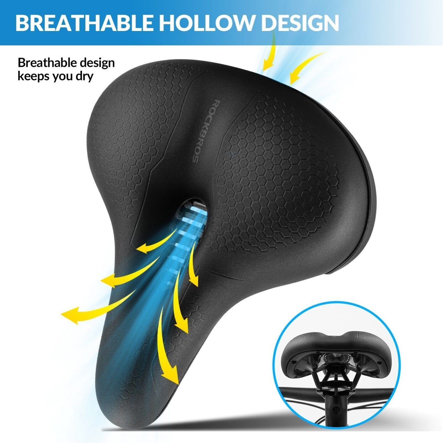 ROCKBROS Fahrrad Sattel Fahrradsattel Fahrradsitz Memory Foam Bequem Ergonomisch