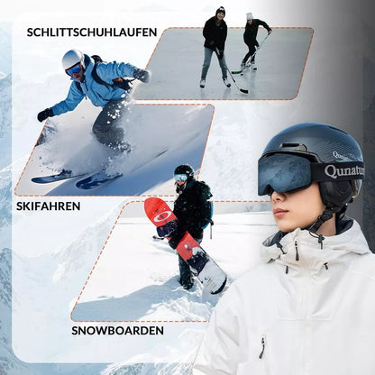 Qunature Snowboard/Skihelm mit Ohrenschützer Snowboardhelm Damen & Herren 54-61cm