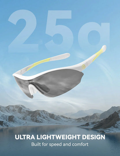 ROCKBROS Sport-Radfahrsonnenbrille mit 3 austauschbaren UV400-Gläsern