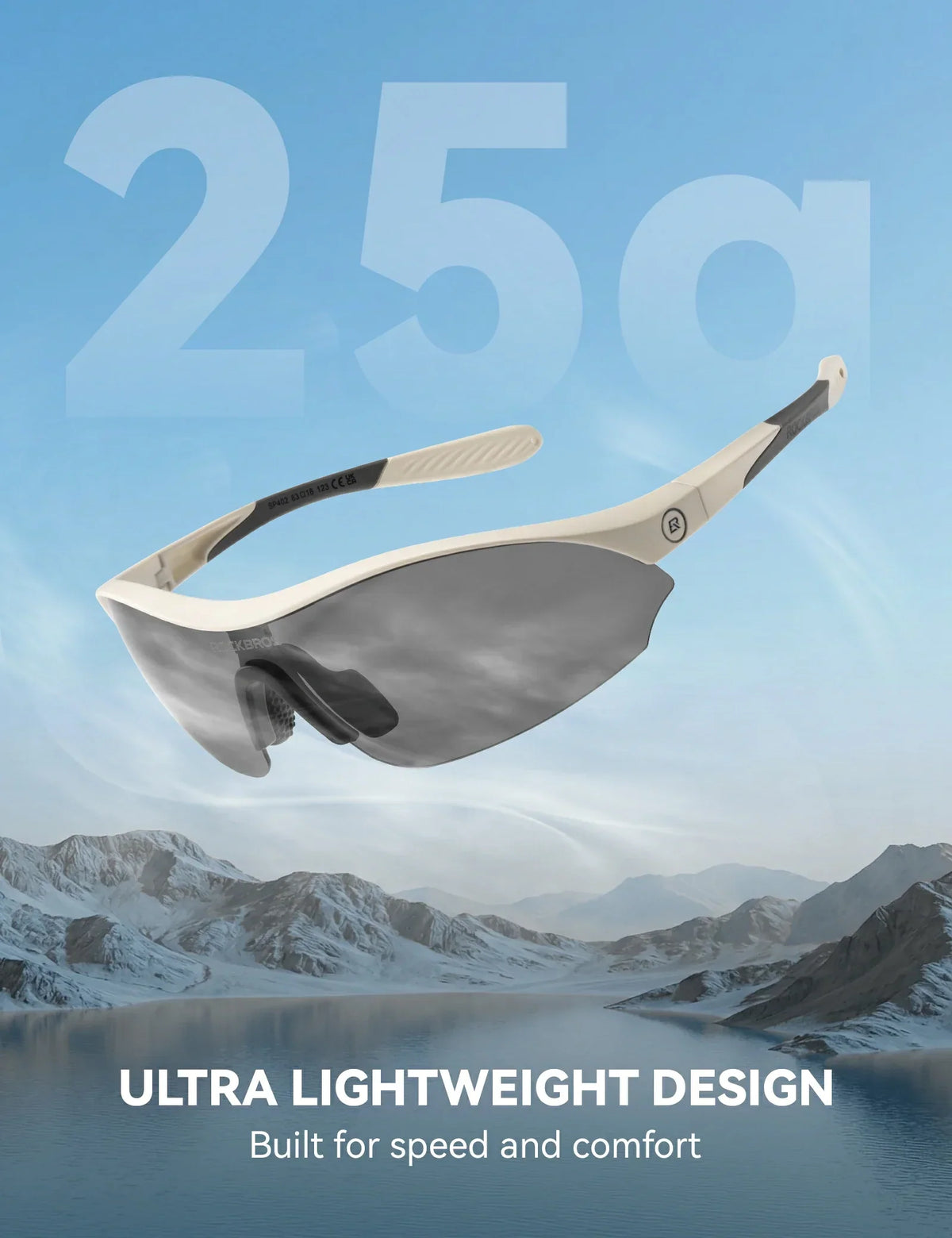 ROCKBROS Sport-Radfahrsonnenbrille mit 3 austauschbaren UV400-Gläsern