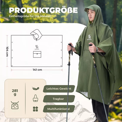 Qunature Outdoors Multifunktional Regenponcho Fahrrad Regencape Regen Poncho