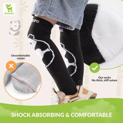 Qunature Skisocken Kinder/Jungen Wintersocken Ski Kniestrümpfe mit Wolle 1 Paar