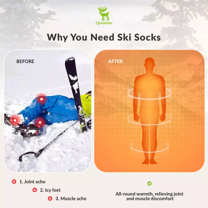 Qunature 1 Paar Skisocken Unisex Skisocken für Skifahren Snowboarden Wintersport