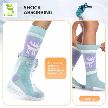 Qunature 1 Paar Skisocken Unisex Skisocken für Skifahren Snowboarden Wintersport