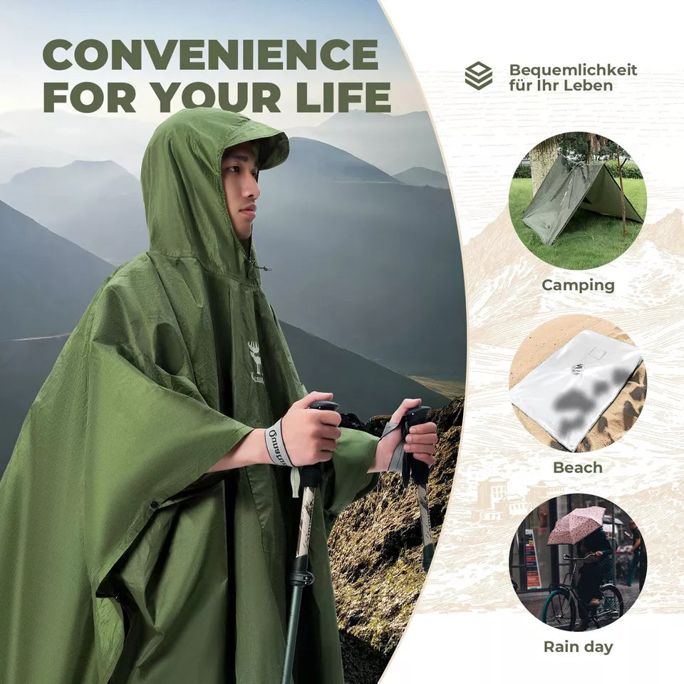 Qunature Outdoors Multifunktional Regenponcho Fahrrad Regencape Regen Poncho